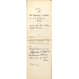 Charles H C Pearson - Hallett - Exemption from lectures English Literature