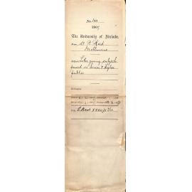 William B Reid - Melbourne - Letter giving subjects passed in Senior and Higher Public