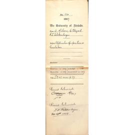 Arthur Wilson  Charles Blizard and Hans Ludwig Falckenhagen - Application for position as Caretaker