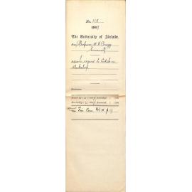 Professor William Henry Bragg - University - In regard to Cadets in Workshop