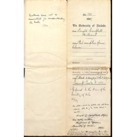 Donald Campbell - Millicent - Part Exemption from lectures