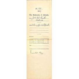 Joseph William McGrath - Adelaide - Asking for Certificates