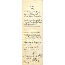 E E Mitchell - Music Teachers Association - Nomination of Messrs Stevens and Mitchell on Faculty of Music and copy of Resolution