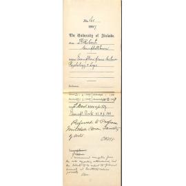 Theodore Gordon Roberts - Campbelltown - Exemption from lectures Psychology and Logic