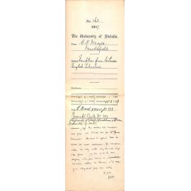 Carl O Meyer - Macclesfield - Exemption from lectures English Literature