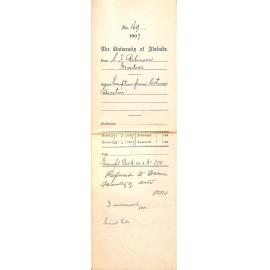 Samuel Foster Robinson - Meadows - Exemption from lectures Education