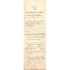 Miss Myra M Leggoe - Quorn - Asking for Examination Modern European History on 1906 Syllabus