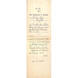 H J Armitage - Houghton - Exemption from lectures Economics and permission to sit for Psychology and Education Examinations