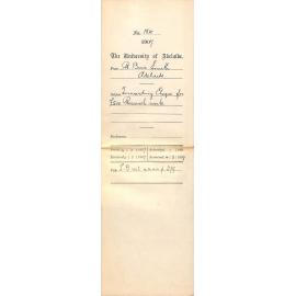 Robert Barr Smith - Adelaide - Forwarding Cheque for £500 Research Work