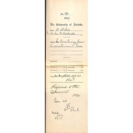 A Weber - Miss Hilda A Cox - North Adelaide - Discontinuing lessons Conservatorium 1st Term