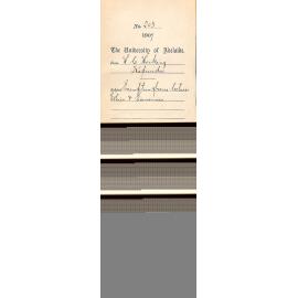 Herbert C Hosking - Kapunda - Exemption from lectures Ethics and Economics