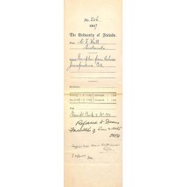 C F Hall - Eudunda - Exemption from lectures Jurisprudence BA