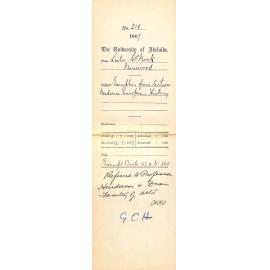 Leslie Cyril Nock - Norwood - Exemption from lectures Modern European History