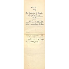 Reverend Herbert M Hawkins - Victoria - Wishing to take LLB Course and Exemption lectures