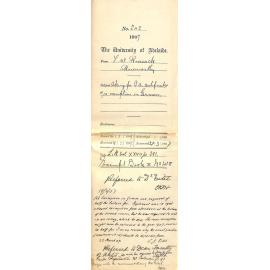 Fred W Russack - Roseworthy - Asking for BA Certificates Exemption in German