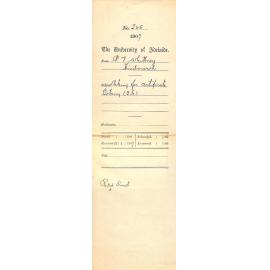 Percy V Whittney - Hindmarsh - Asking for Certificate Botany BSc