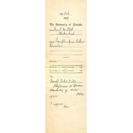 Miss Frances M Flett - Birkenhead - Exemption from Lectures Education
