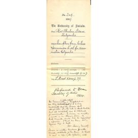 Reverend Absalom Deans - Kalgoorlie - Exemption from lectures and permission to sit for Examination Kalgoorlie