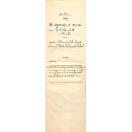 E A Randell - Perth - Re Obtaining BSc Degree through Perth Technical School