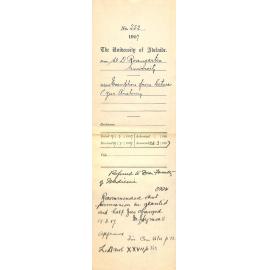 Wilfrid David Rosengarten - University - Exemption from lectures 1st Year Anatomy