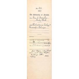 Miss J Marston Unley Park - Particulars re Biology and Microscopic Technique