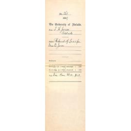 Fred H Jones - Adelaide - Refund of £4-4-0 for Miss Bertha Jones