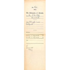 Miss E M Bills - Naracoorte - Asking for Music Certificate