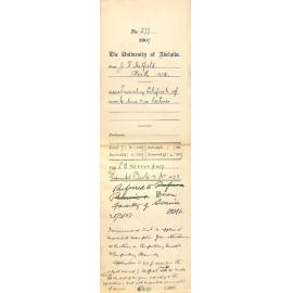 J H Hatfield - Perth Western Australia - Forwarding Certificate of work done and re lectures