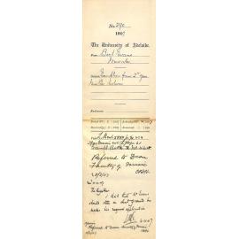 Bert Evans - Moonta - Exemption from 2nd Year Mus Bac lectures