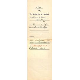 Bertram S Penny - Adelaide - Permission to sit for Examination in 3 1/2 Subjects