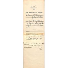 H A Parker - Associated Board Royal Academy of Music and Royal College of Music Sydney - Asking for Miss Richardson L A B Marking Sheet re Surplus Certificates Medals Mr Miles stamp