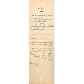 Mrs W Cairns - Riverton - Exemption from lectures English Literature