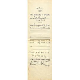 Frank N Bennett - Mile End - Permission to do BSc Course instead of Fellowship