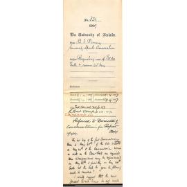 Bertram S Penny - University Sports Association - Requesting use of Elder Hall and Rooms 24th May