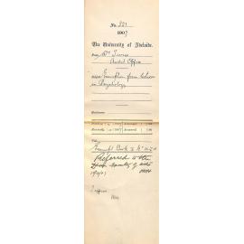 William Twiss - Audit Office - Exemption from lectures in Psychology