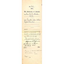 Miss Marcia N Clarke - Tarlee - Exemption from lectures English Literature