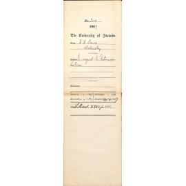 H H Davie - Wolseley - In regard to Extension Lectures