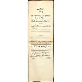 F B Allen - Perth Technical School - Questions re Chemistry and Biology