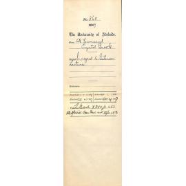 R Townsend - Crystal Brook - In regard to Extension Lectures