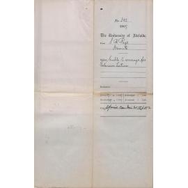 S R Page - Moonta - Unable to arrange for Extension Lectures