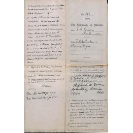 Frederick George Brown - Perth - Full particulars re obtaining Degree