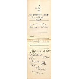 Miss Eva Ellison Meller - Gilles Street - Unable to attend Conservatorium half 1st Term