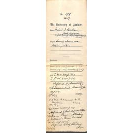 Miss Ellen I Benham North Adelaide J H Young - Secretary Pharmaceutical Society - Leave of Absence and Botany Class