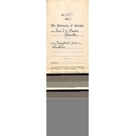 Miss Emily Olive Finch - Gawler - Exemption from Lectures