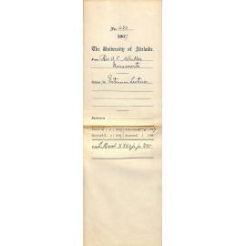 Reverend A C Waller - Naracoorte - Re Extension Lectures