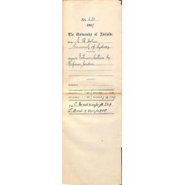 E R Holme [Sydney University Extension Board] - Sydney - Re Extension Lectures by Professor Jordan