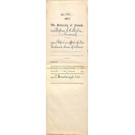 Professor Edward Charles Stirling [The University of Adelaide] - Adelaide - Report on effect of Miss Benham's leave of absence