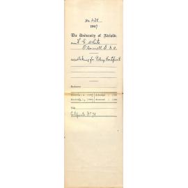 H [Howard] G [Gordon] White - O'Connell Street, North Adelaide - Asking for Botany Certificate