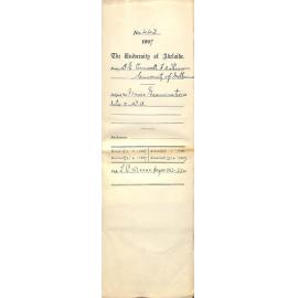 Walter Emerson Cornwall [Registrar] - H A Thomson - The University of Melbourne, Conservatorium of Music - Re Music Examinations dates and Western Australia