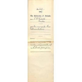 S B Rudall [President of Gawler University Centre] - Gawler - Can arrange for three Extension Lectures